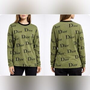Dior Olive Green Logo Top